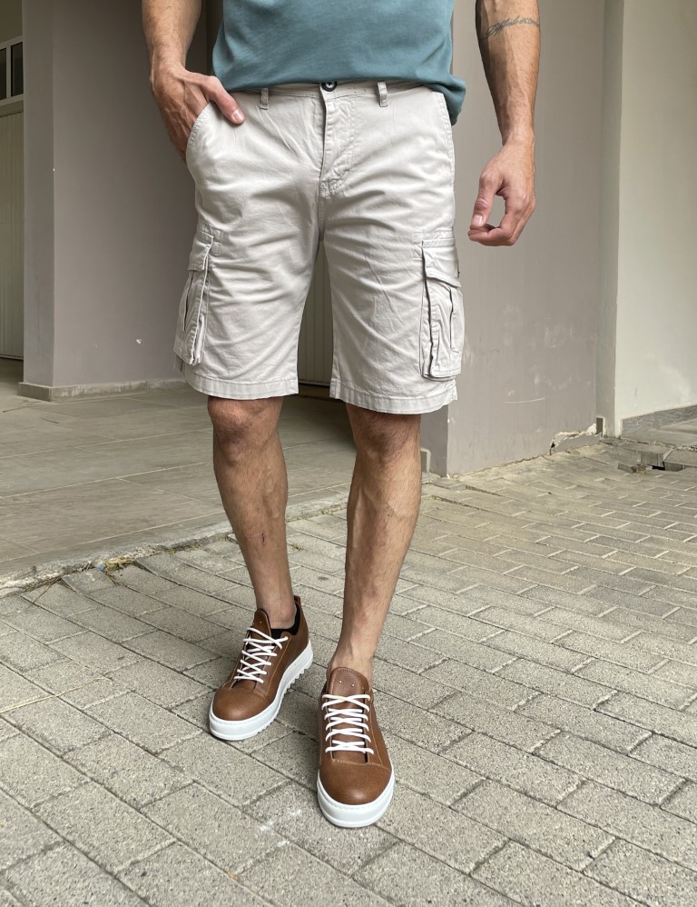 Ανδρική γκρι cargo βερμούδα 577923M φωτογραφία